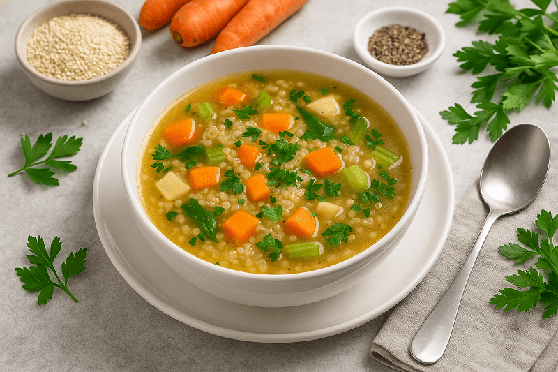 Rosół kolagenowy z komosą ryżową