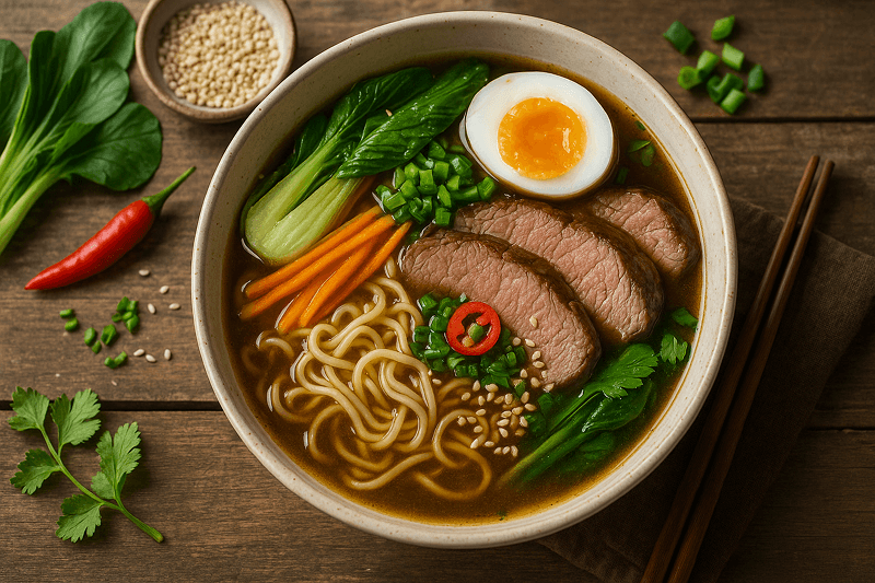 Domowy ramen wołowy (Bulion wołowy)